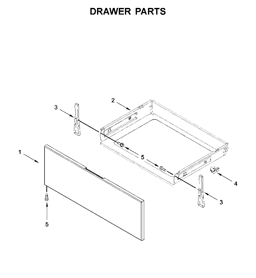 Drawer parts Diagram and Parts List for 66475113611  Kenmore Range
