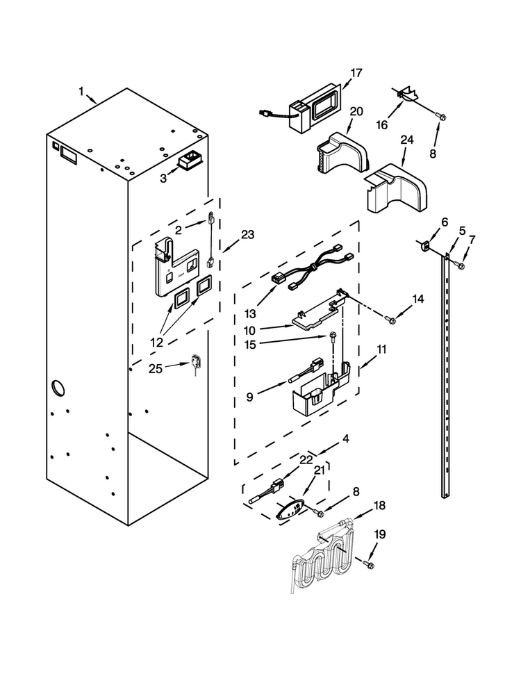 Refrigerator Liner Parts Diagram and Parts List for KBSD606ESS00  KitchenAid Refrigerator