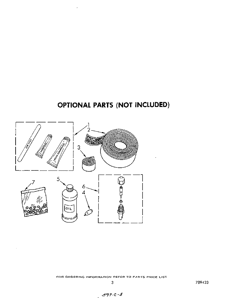 LIT/OPTIONAL Diagram and Parts List for AC0752XM2  Whirlpool Air Conditioner