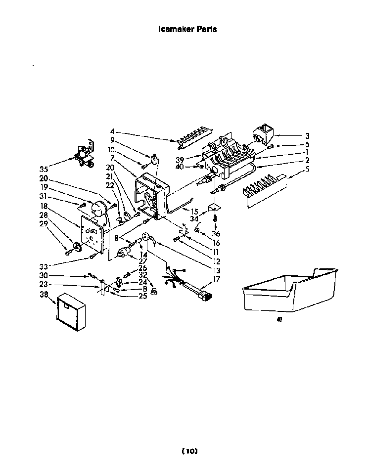 Ice Maker Diagram and Parts List for 8614*0A  Roper Refrigerator