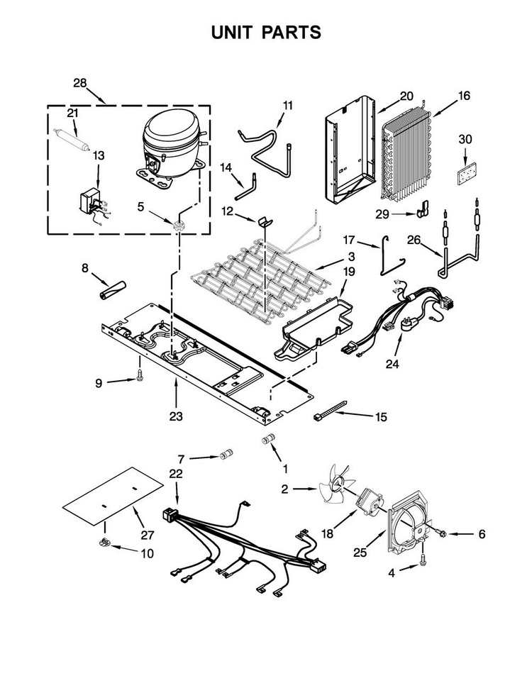 Unit Parts Diagram and Parts List for WRS586FIEM03  Whirlpool Refrigerator