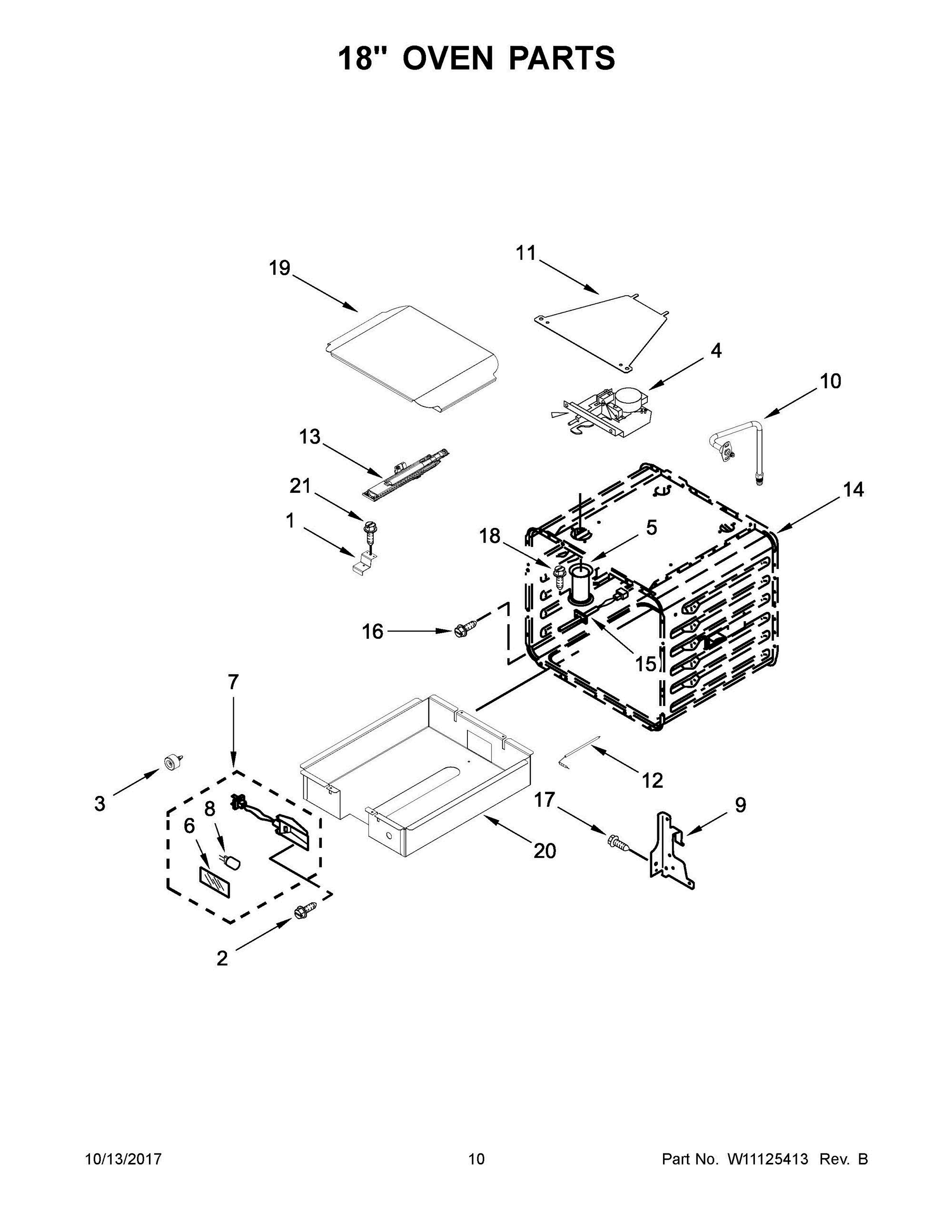 06 - 18" OVEN PARTS Diagram and Parts List for JGRP548WP02  Whirlpool Range