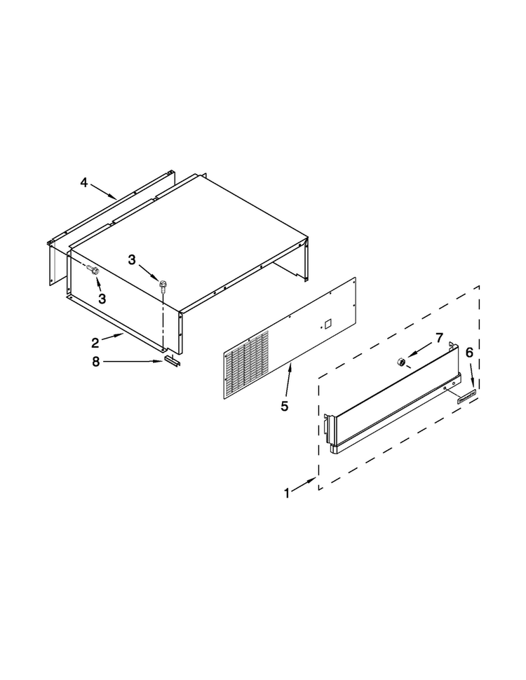 Top Grille And Unit Cover Parts Diagram and Parts List for KSSC36QTS07  KitchenAid Refrigerator
