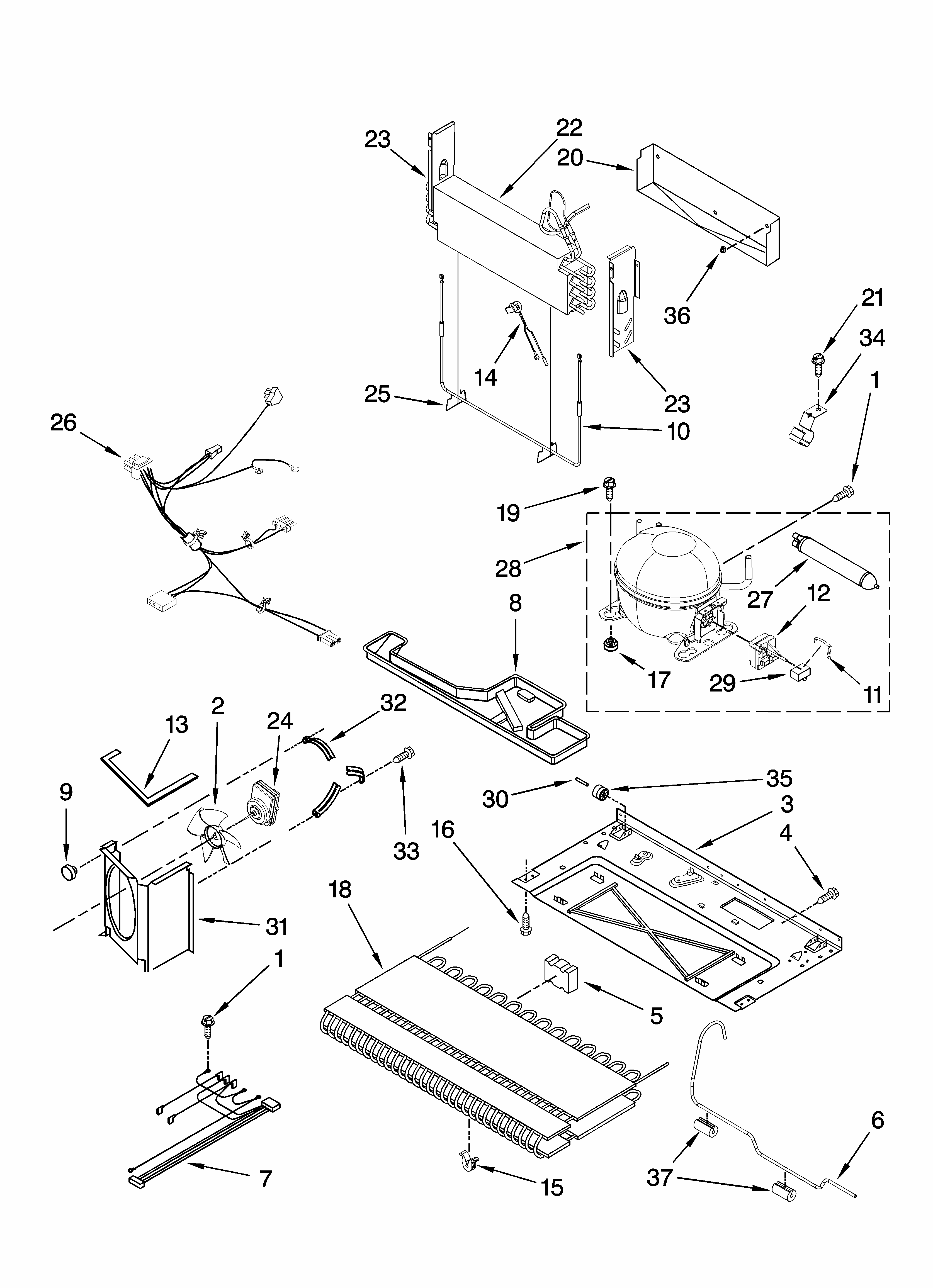 Unit Parts Diagram and Parts List for GB2SHDXPQ12  Whirlpool Refrigerator