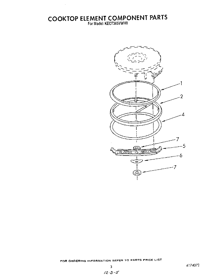 SECTION Diagram and Parts List for KECT365VAL0  KitchenAid Cooktop