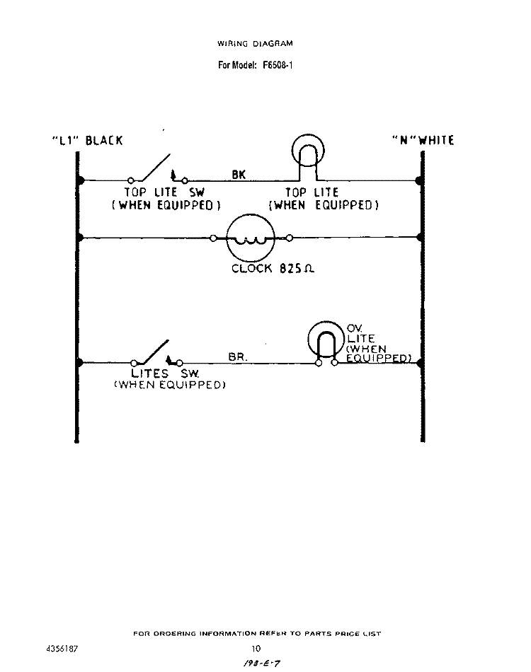 WIRING DIAGRAM Diagram and Parts List for F6508^1  Whirlpool Range
