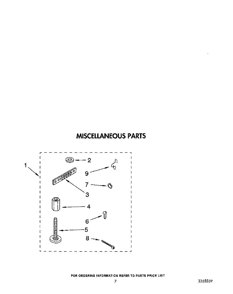 MISCELLANEOUS Diagram and Parts List for LA5200XTG1  Whirlpool Washer