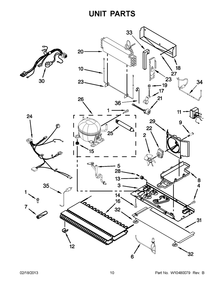 UNIT PARTS Diagram and Parts List for WRF990SLAB00  Whirlpool Refrigerator
