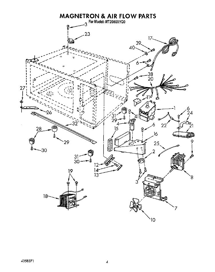SECTION Diagram and Parts List for MT2080XYQ0  Whirlpool Microwave