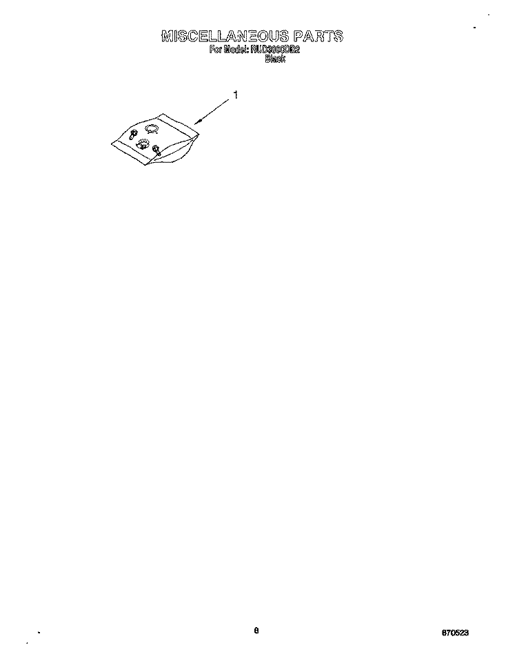 MISCELLANEOUS, LIT/OPTIONAL Diagram and Parts List for RUD3000DB2  Roper Dishwasher