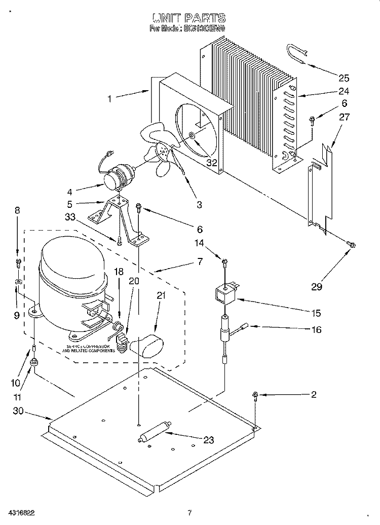 UNIT, LIT/OPTIONAL Diagram and Parts List for EC5100XEW0  Whirlpool Ice Maker