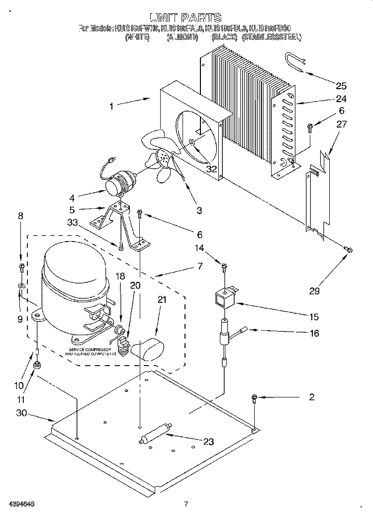 UNIT Diagram and Parts List for KUIS185FBL0  KitchenAid Ice Maker