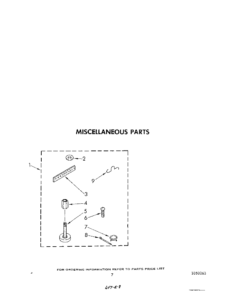 MISCELLANEOUS Diagram and Parts List for LA5500XSW1  Whirlpool Washer