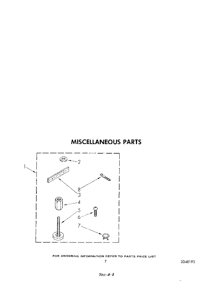 MISCELLANEOUS Diagram and Parts List for LA5700XSW1  Whirlpool Washer