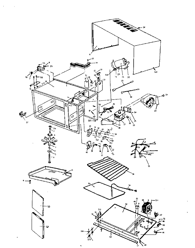 SECTION Diagram and Parts List for MW557  Roper Microwave