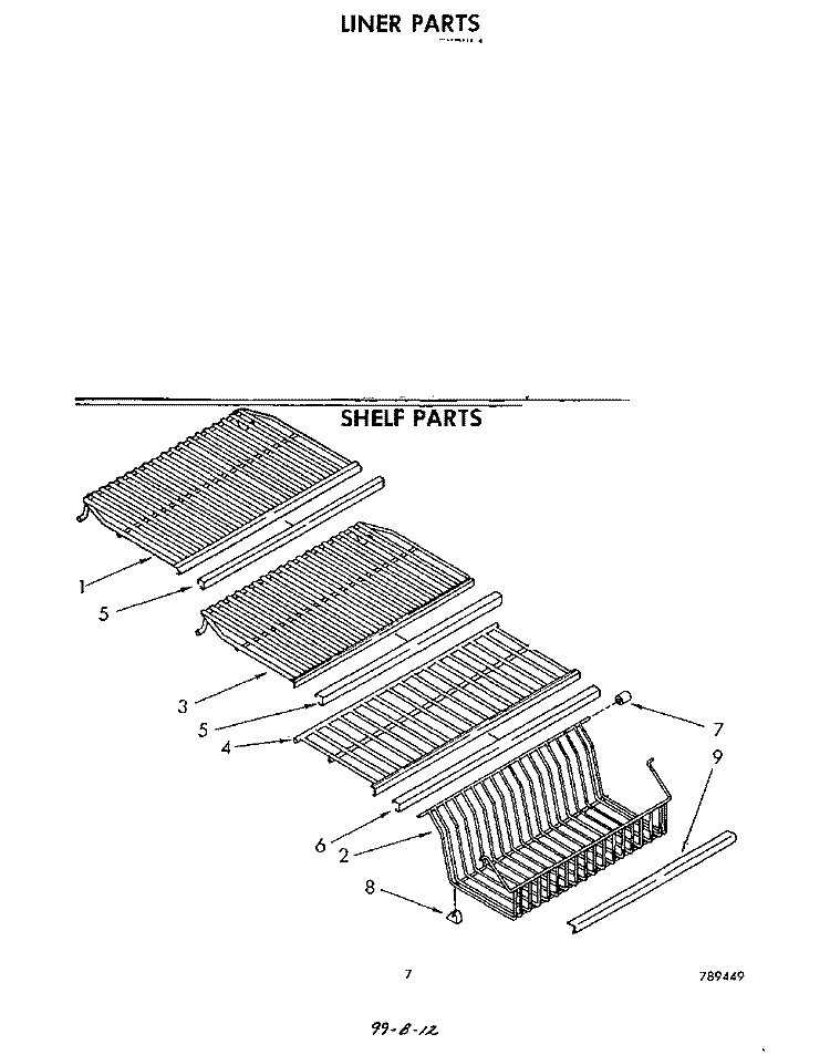 SHELF Diagram and Parts List for EV15HEXPW1  Whirlpool Freezer