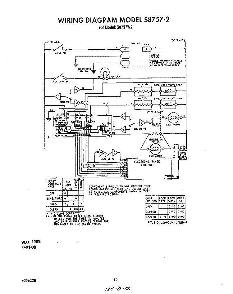 MODEL S8757-2 Diagram and Parts List for S8757^2  Whirlpool Range