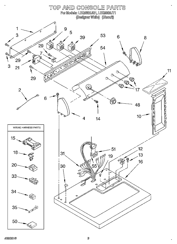 SECTION Diagram and Parts List for LEQ8800JQ1  Whirlpool Dryer