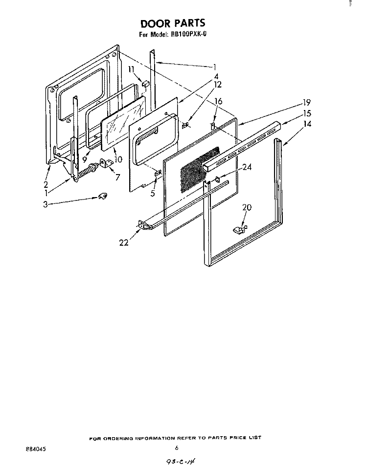 SECTION Diagram and Parts List for RB100PXK0  Whirlpool Wall Oven