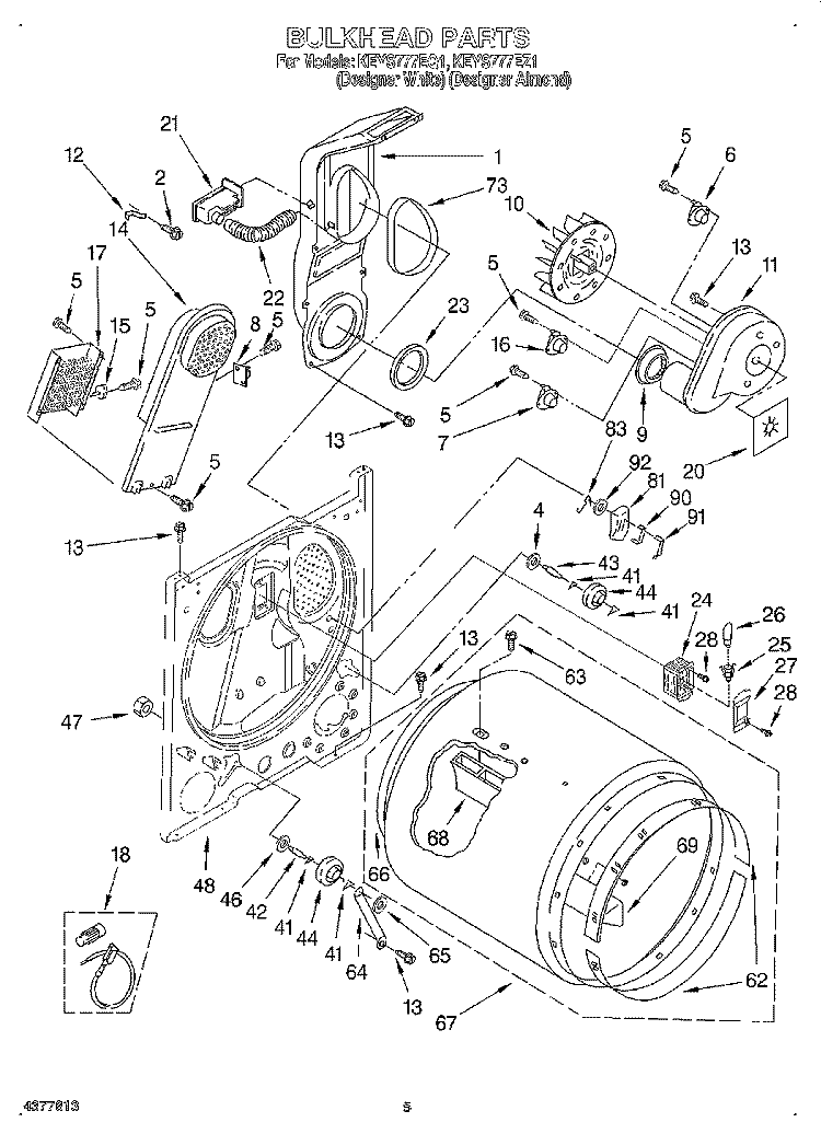 SECTION Diagram and Parts List for KEYS777EZ1  KitchenAid Dryer