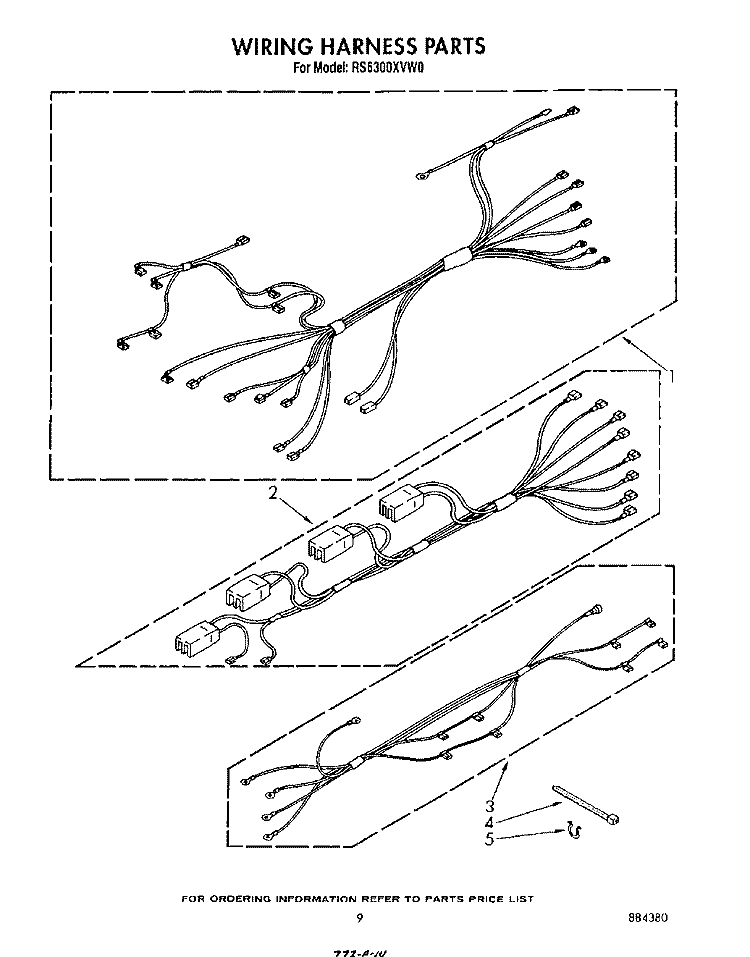 WIRING HARNESS Diagram and Parts List for RS6300XVN0  Whirlpool Range