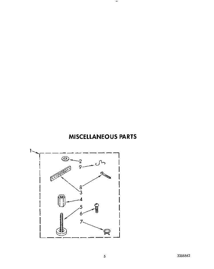 MISCELLANEOUS Diagram and Parts List for AL5143VW1  Whirlpool Washer