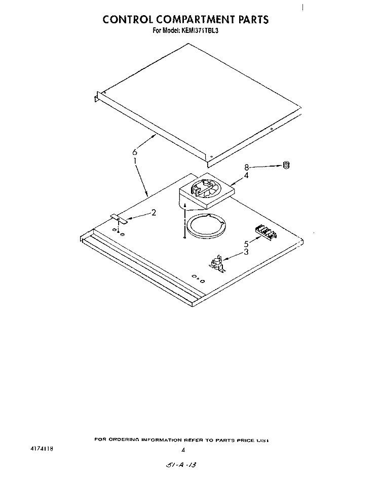 SECTION Diagram and Parts List for KEMI371TBL3  KitchenAid Microwave Oven Combo