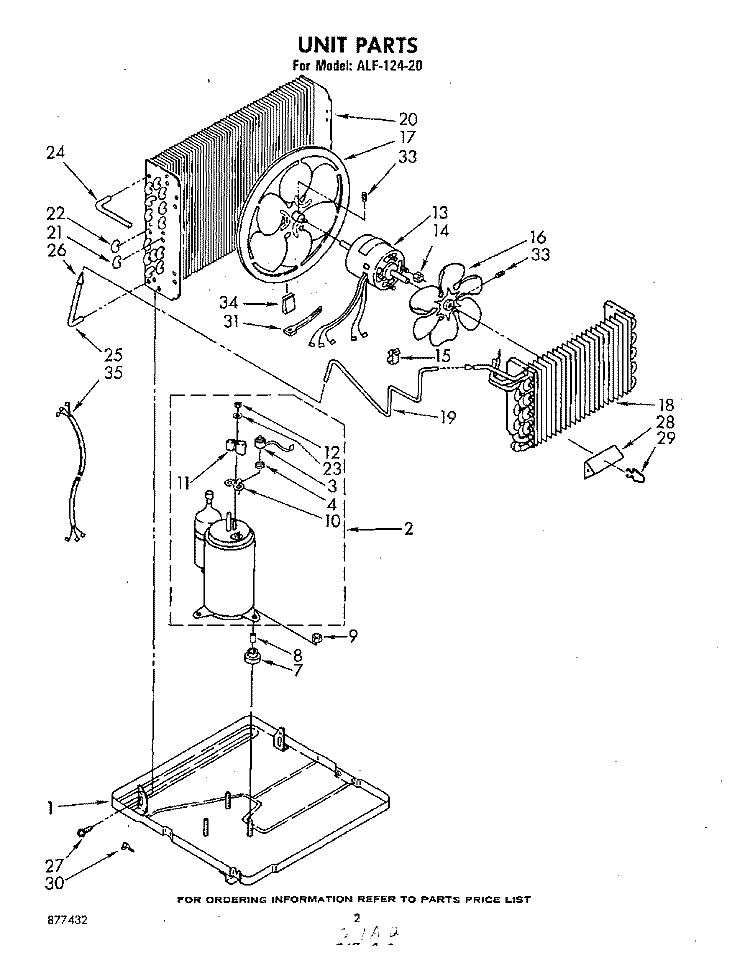 SECTION Diagram and Parts List for ALF12420  Whirlpool Air Conditioner
