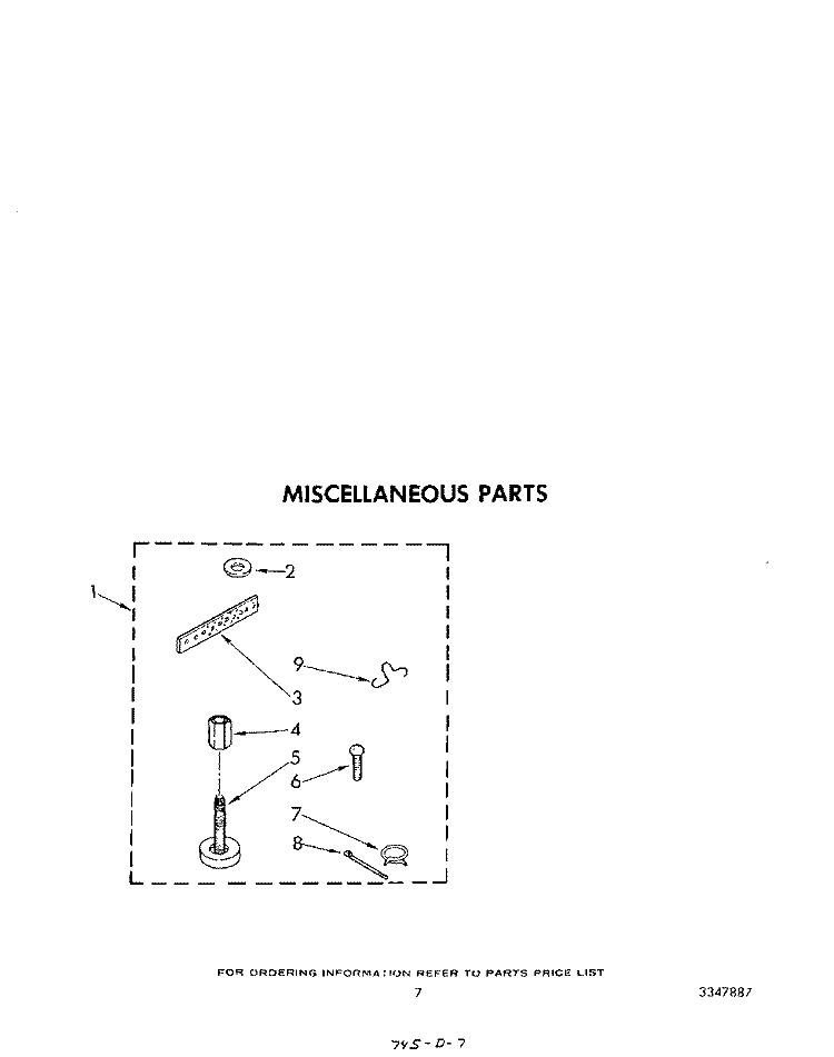MISCELLANEOUS Diagram and Parts List for LA3400XSW0  Whirlpool Washer