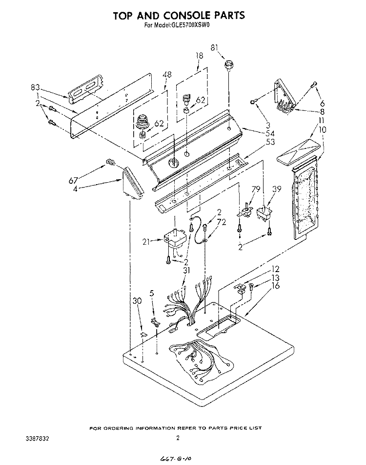SECTION Diagram and Parts List for GLE5700XSW0  Whirlpool Dryer