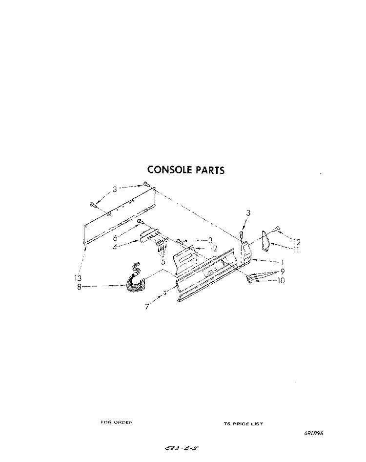 CONSOLE Diagram and Parts List for CE2100XMW2  Whirlpool Dryer