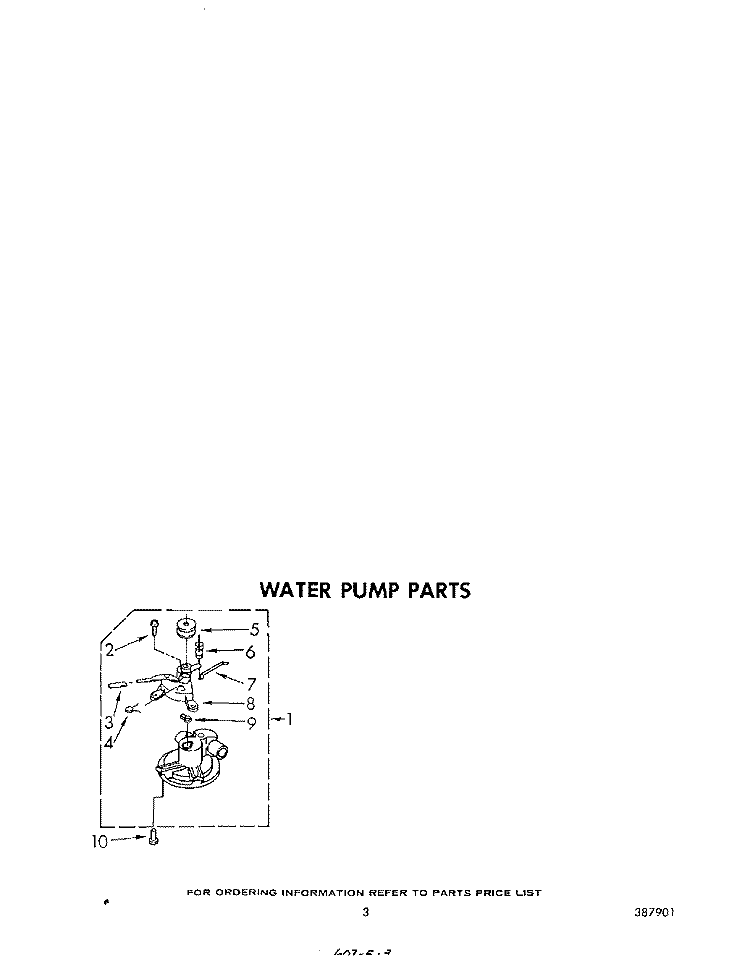 WATER PUMP Diagram and Parts List for LA6800XPW1  Whirlpool Washer