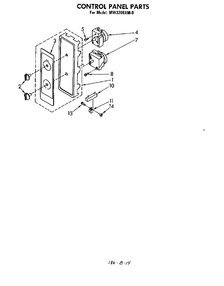 CONTROL PANEL , LITERATURE AND OPTIONAL Diagram and Parts List for MW3200XM0  Whirlpool Microwave