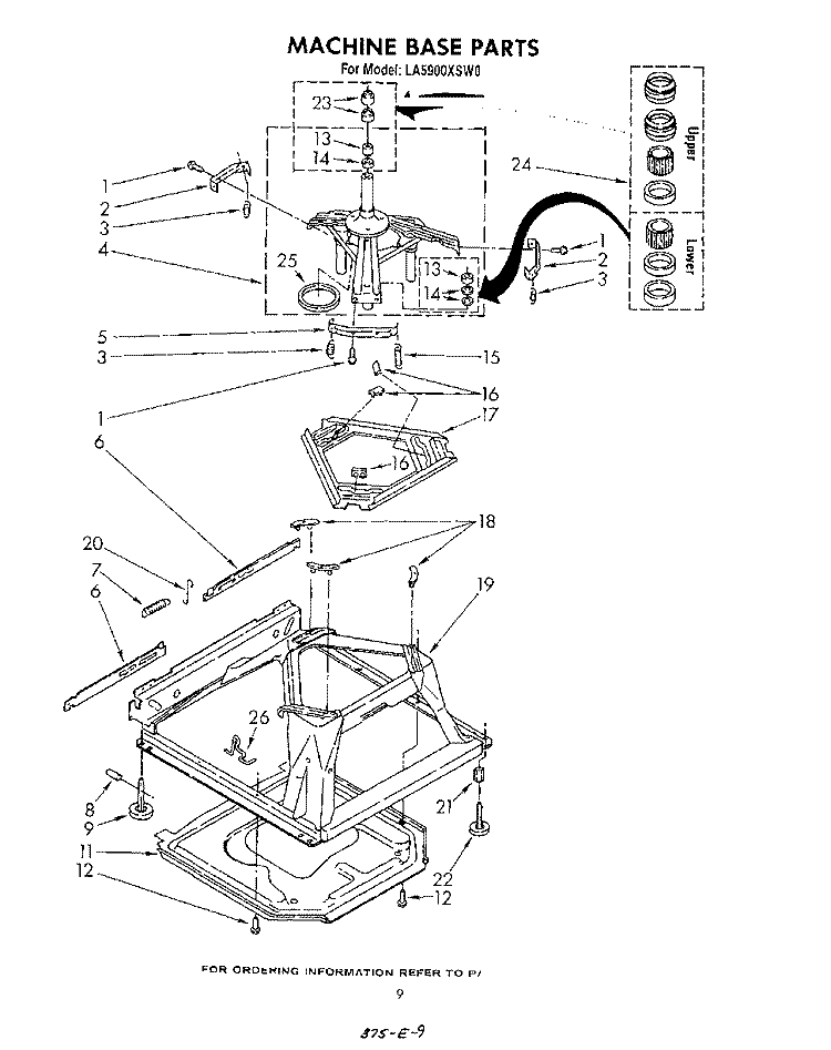 MACHINE BASE Diagram and Parts List for LA5900XSW0  Whirlpool Washer