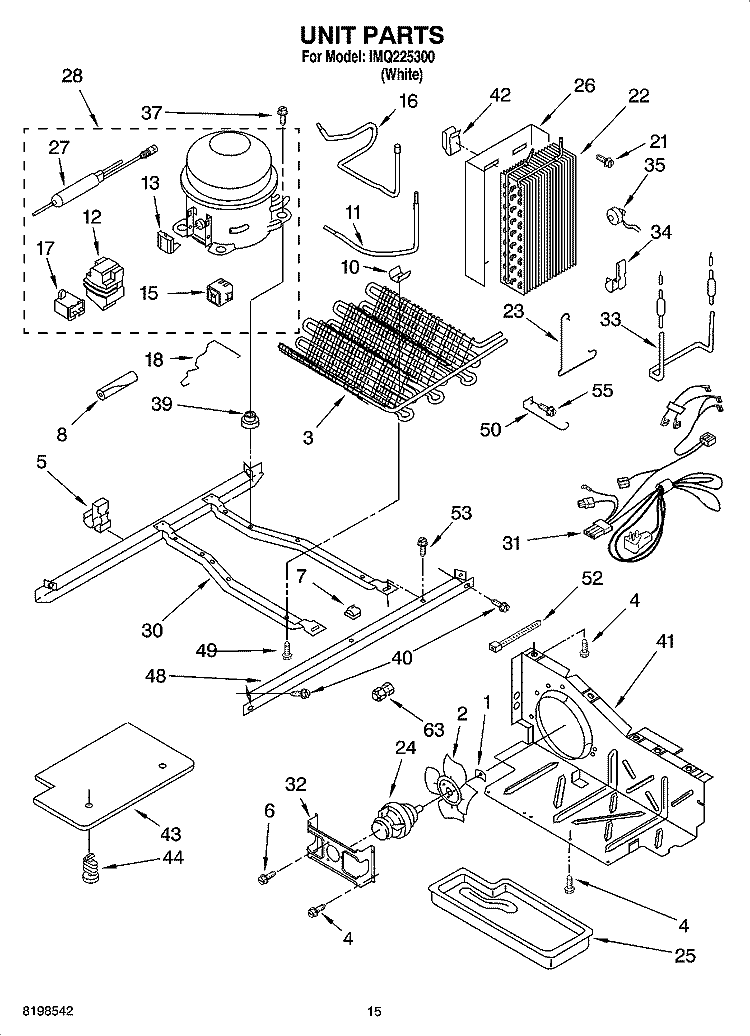 UNIT PARTS Diagram and Parts List for IMQ225300  Inglis Refrigerator