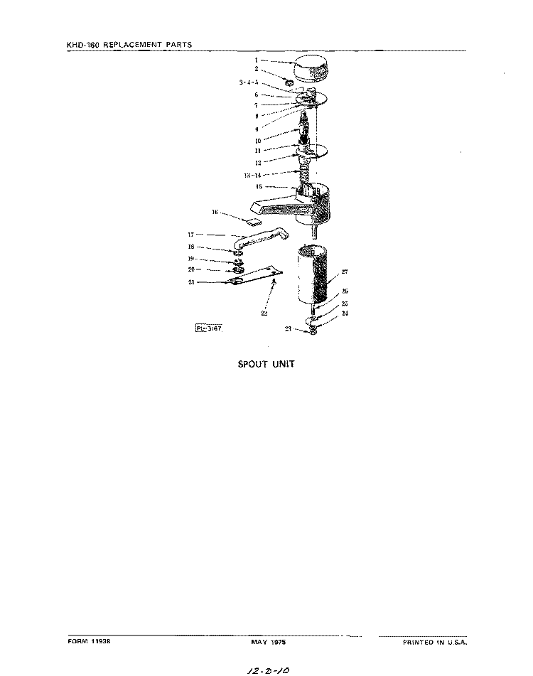 SECTION Diagram and Parts List for KHD160  KitchenAid Miscellaneous