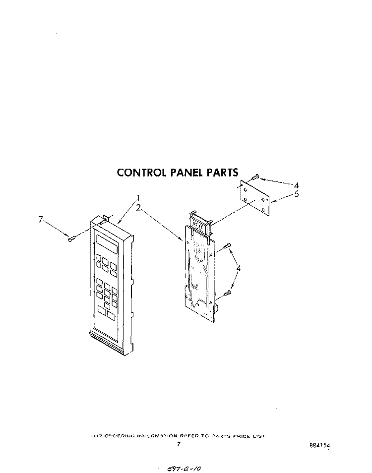 CONTROL PANEL Diagram and Parts List for MW8600XR0  Whirlpool Microwave