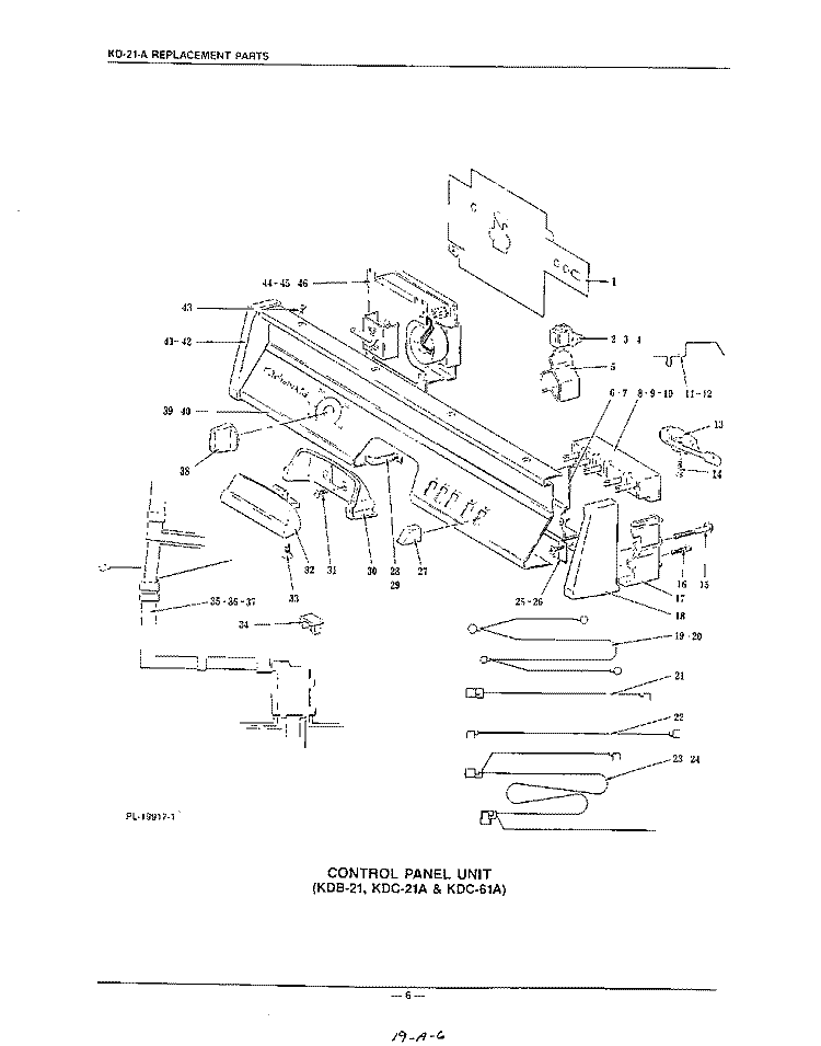 KDB-21, KDC-21A AND KDC-61A Diagram and Parts List for KDC21A  KitchenAid Dishwasher