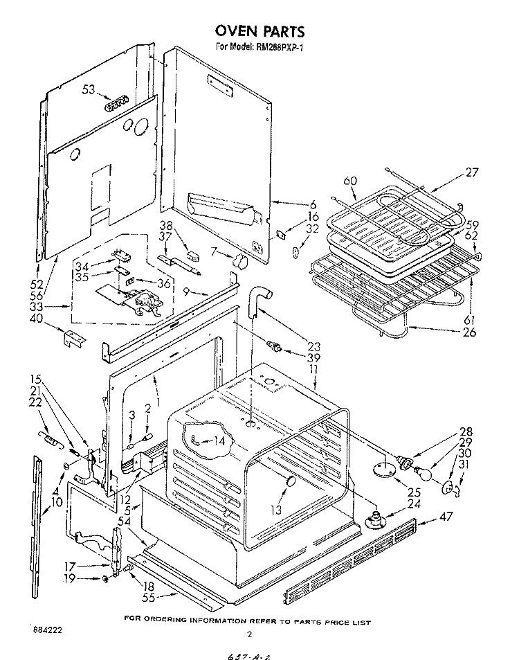 OVEN Diagram and Parts List for RM288PXP1  Whirlpool Microwave Oven Combo