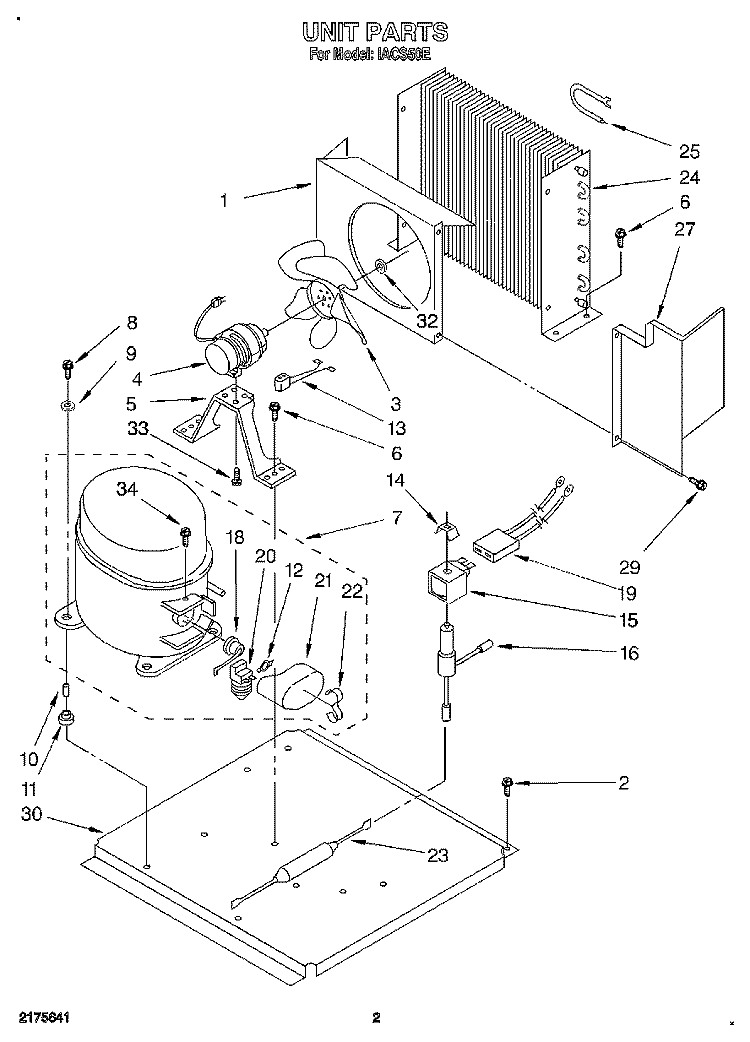 UNIT, LITERATURE Diagram and Parts List for IACS50E  Whirlpool Ice Maker