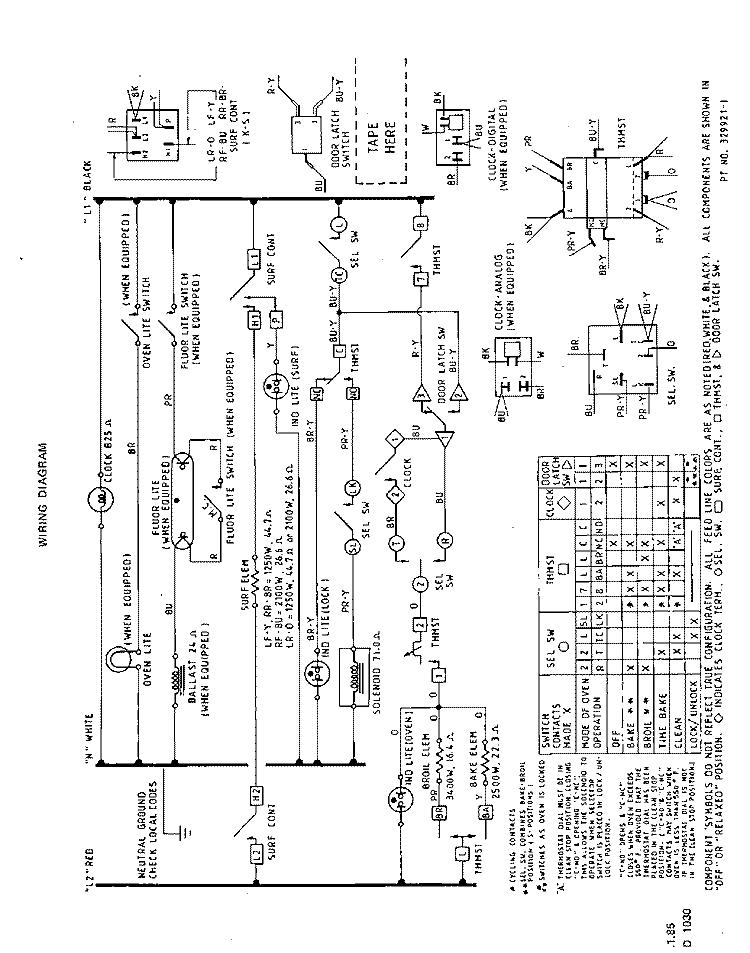 WIRING DIAGRAM Diagram and Parts List for 2364W3A  Roper Range