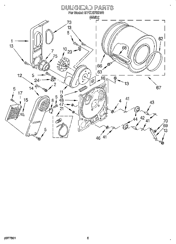 SECTION Diagram and Parts List for BYCD3722W0  Whirlpool Dryer