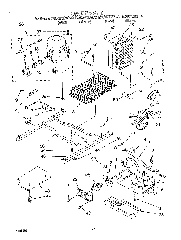 ICE MAKER Diagram and Parts List for KSRS27QGBT03  KitchenAid Refrigerator