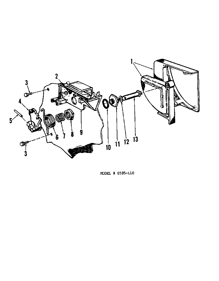 DETERGENT CUP Diagram and Parts List for 8595L10  Roper Dishwasher