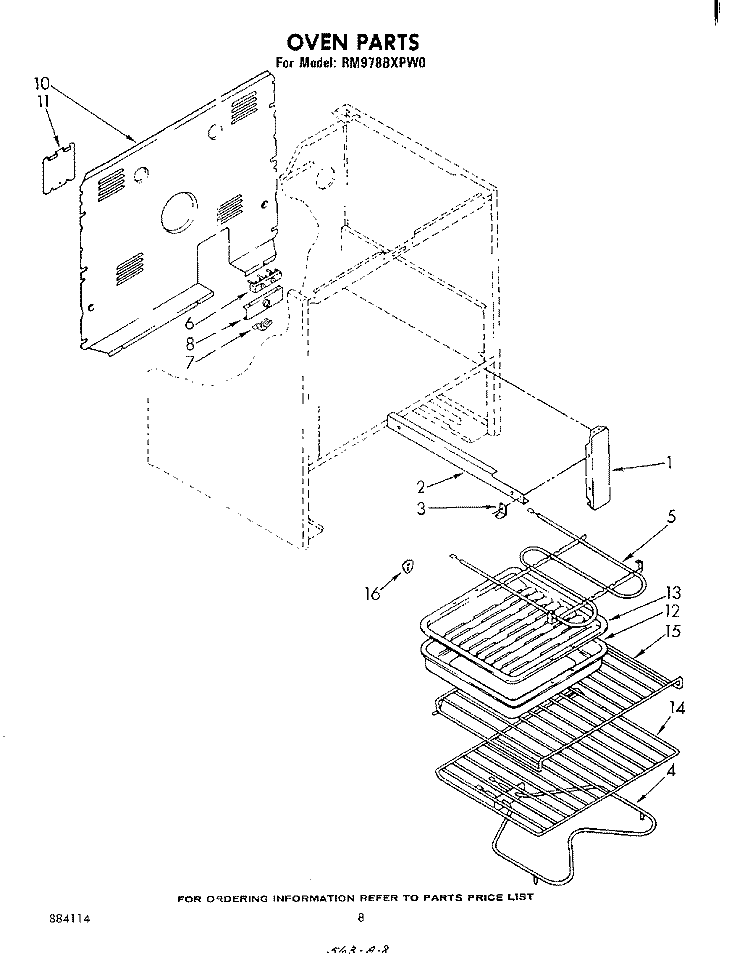 OVEN (CONTINUED) Diagram and Parts List for RM978BXPW0  Whirlpool Microwave Oven Combo