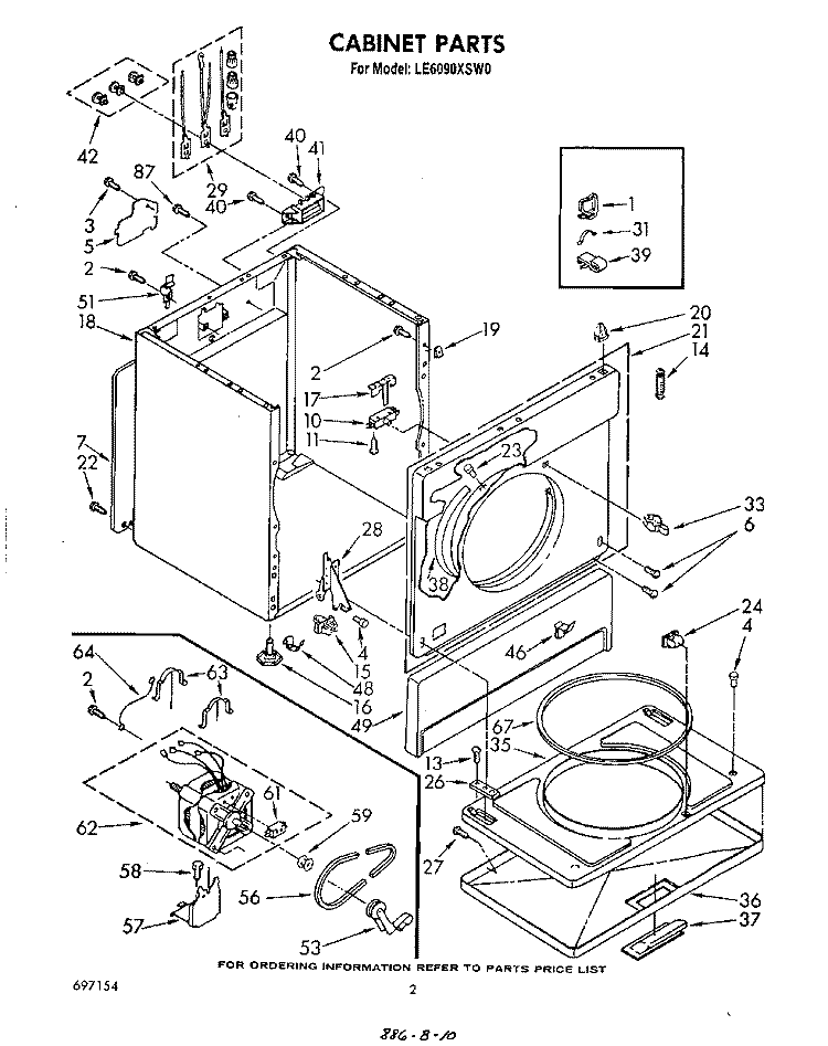 SECTION Diagram and Parts List for LE6090XSW0  Whirlpool Dryer