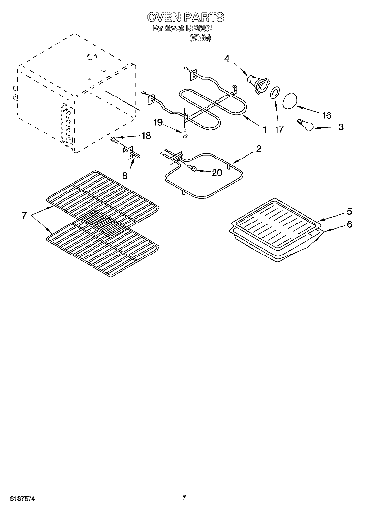 OVEN PARTS, MISCELLANEOUS PARTS Diagram and Parts List for IJP85801  Inglis Range