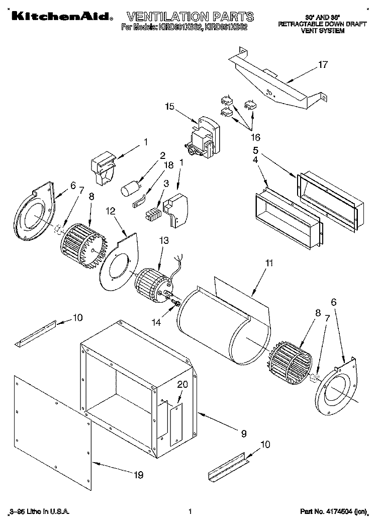 SECTION Diagram and Parts List for KIRD861XSS2  KitchenAid Range Hood