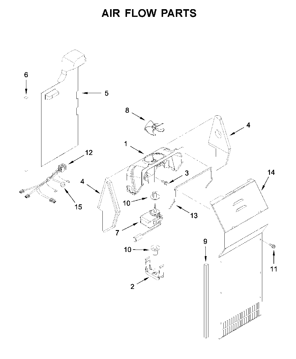 Air flow parts Diagram and Parts List for WRS335SDHM03  Whirlpool Refrigerator
