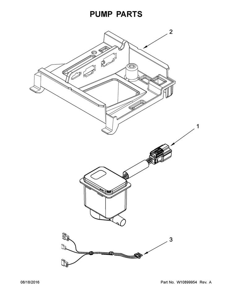 Pump Parts Diagram and Parts List for KUIX505EBS0  KitchenAid Ice Maker